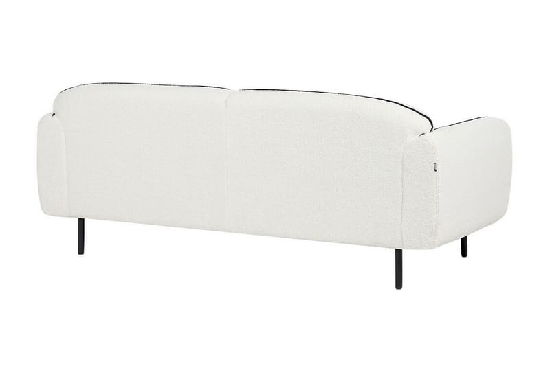 Balint 3-personers Dyb Buet Sofa i Bouclé med Paspoal - Hvid|Sort - Møbler - Sofaer - 3 personers sofa