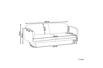 Balint 3-personers Dyb Buet Sofa i Bouclé med Paspoal - Hvid|Sort - Møbler - Sofaer - 3 personers sofa