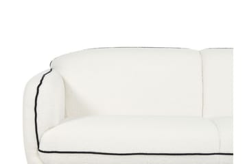 Balint 3-personers Dyb Buet Sofa i Bouclé med Paspoal - Hvid|Sort - Møbler - Sofaer - 3 personers sofa
