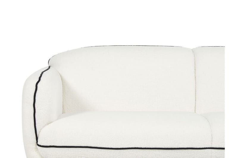 Balint 3-personers Dyb Buet Sofa i Bouclé med Paspoal - Hvid|Sort - Møbler - Sofaer - 3 personers sofa