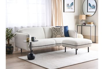 Balint 3-personers Dyb Buet Sofa i Bouclé med Paspoal - Hvid|Sort - Møbler - Sofaer - 3 personers sofa