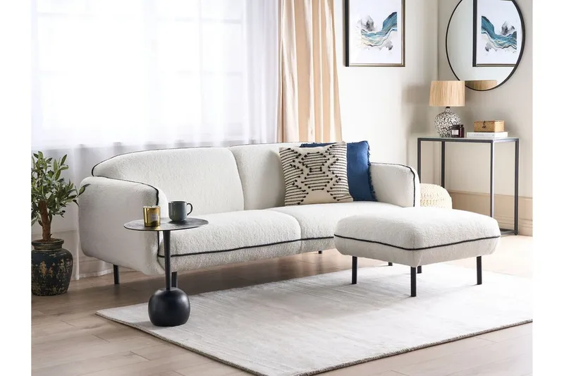 Balint Sofa 3-personers - Hvid/Sort - Møbler - Sofaer - 3 personers sofa