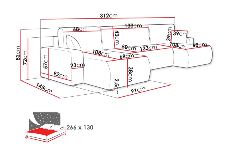 Barile Sofa Dobbeltdivan 4-personers - Grøn - Møbler - Sofaer - U Sofa