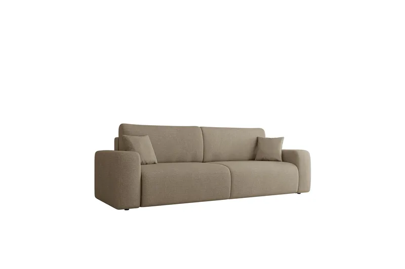 Barile Sovesofa 3-personers i Plys - Brun - Møbler - Sofaer - Sovesofaer