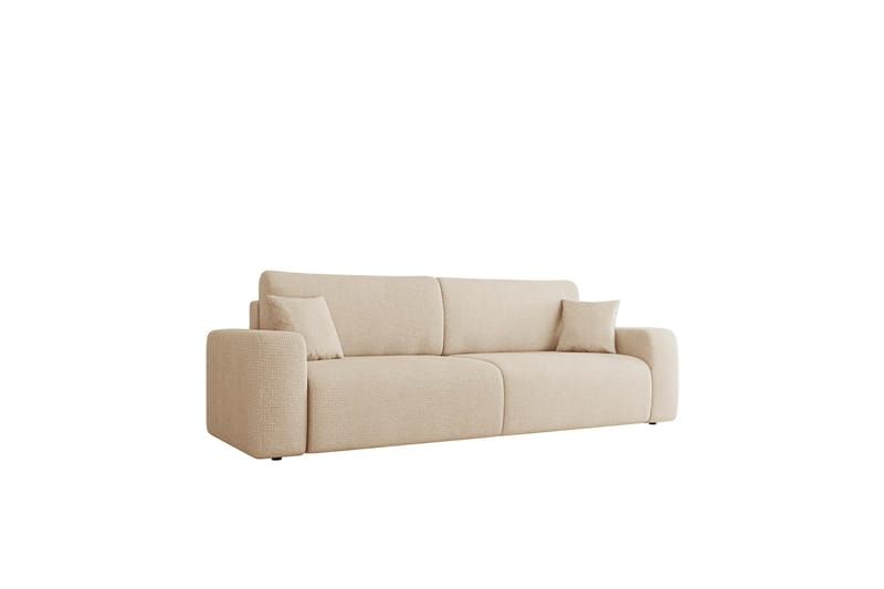 Barile Sovesofa 3-personers i Plys - Beige - Møbler - Sofaer - Sovesofaer