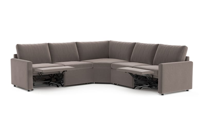 Barsele Hjørnesofa med Elektrisk Recliner 5-personers - Brun - Møbler - Sofaer - Recliner sofaer