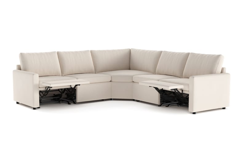 Barsele Hjørnesofa med Recliner 5-personers - Beige - Møbler - Sofaer - Recliner sofaer