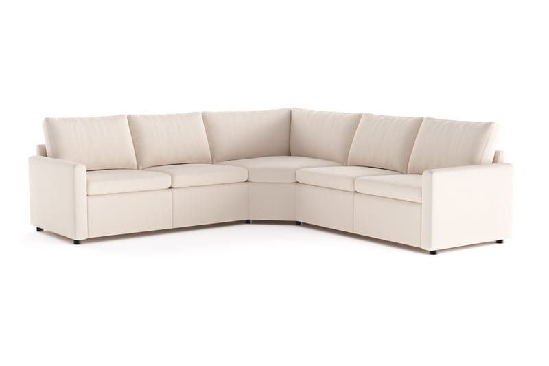 Barsele Hjørnesofa med Recliner 5-personers, Beige