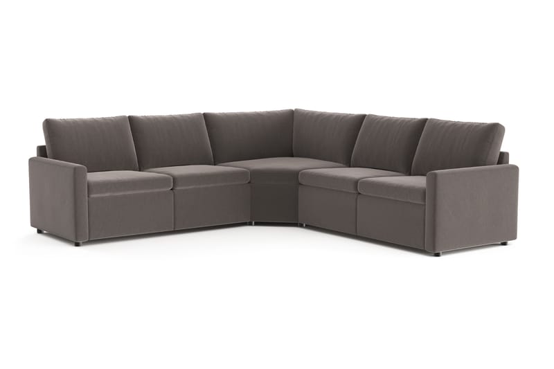 Barsele Hjørnesofa med Recliner 5-personers, Brun