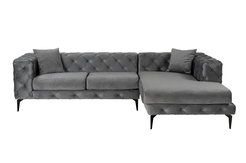 Beachport 3-personers Sofa med Højre Chaiselong, Antracit