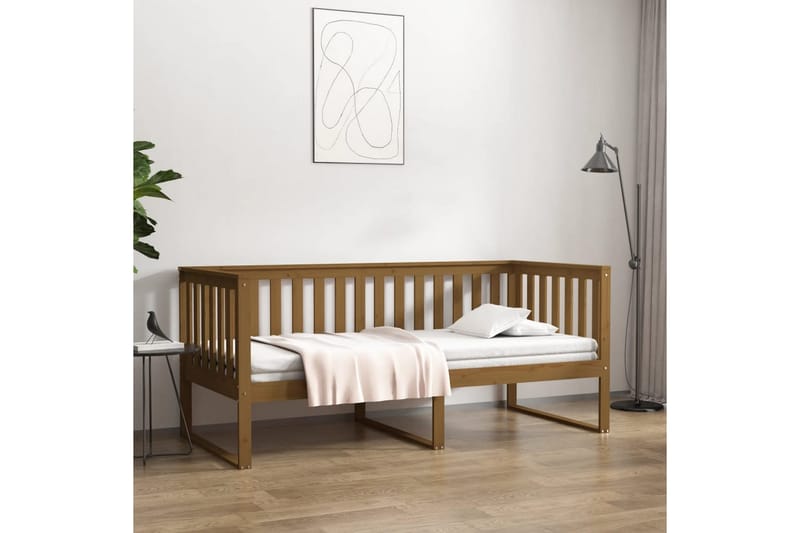 beBasic daybed 100x200 cm massivt fyrretræ gyldenbrun - Brun - Daybed