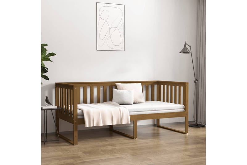 beBasic daybed 100x200 cm massivt fyrretræ gyldenbrun - Brun - Daybed