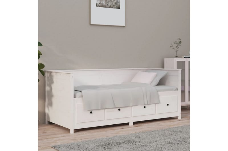 beBasic daybed 100x200 cm massivt fyrretræ hvid - Hvid - Daybed