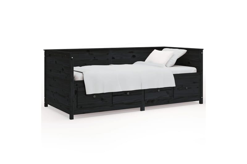 beBasic daybed 100x200 cm massivt fyrretræ sort - Sort - Daybed