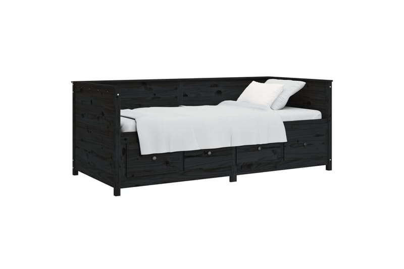 beBasic daybed 100x200 cm massivt fyrretræ sort - Sort - Daybed