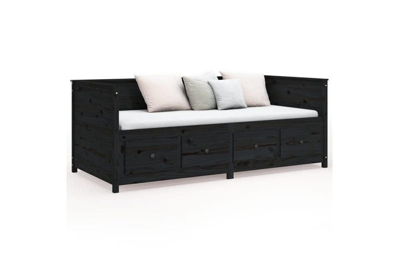 beBasic daybed 100x200 cm massivt fyrretræ sort - Sort - Daybed