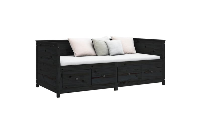 beBasic daybed 100x200 cm massivt fyrretræ sort - Sort - Daybed