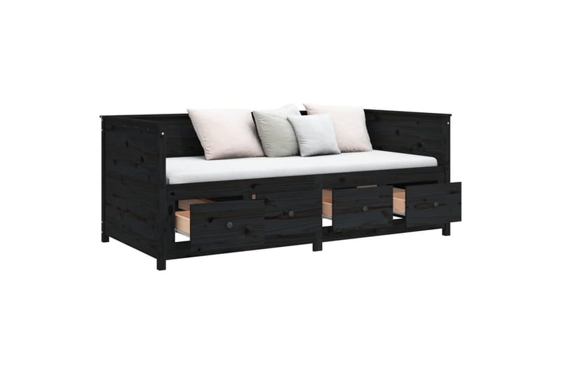 beBasic daybed 100x200 cm massivt fyrretræ sort - Sort - Daybed