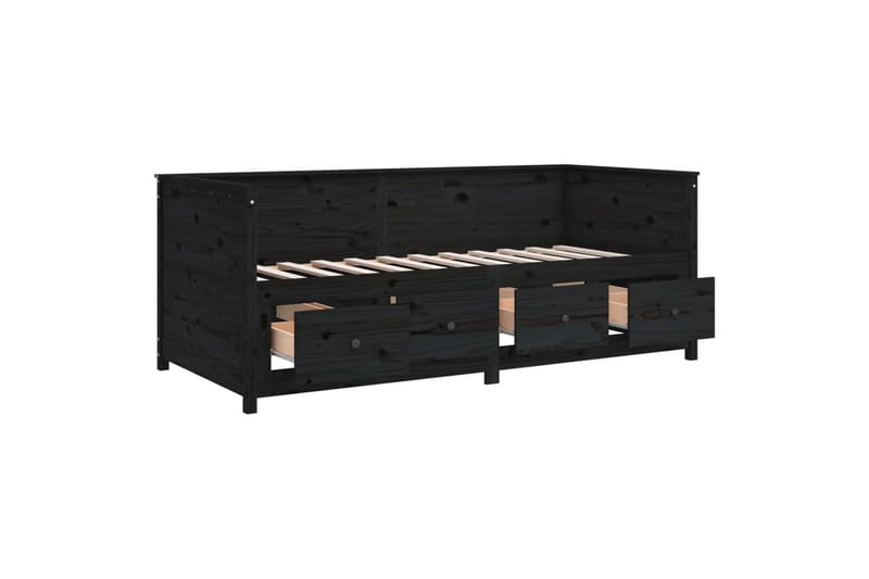 beBasic daybed 100x200 cm massivt fyrretræ sort - Sort - Daybed