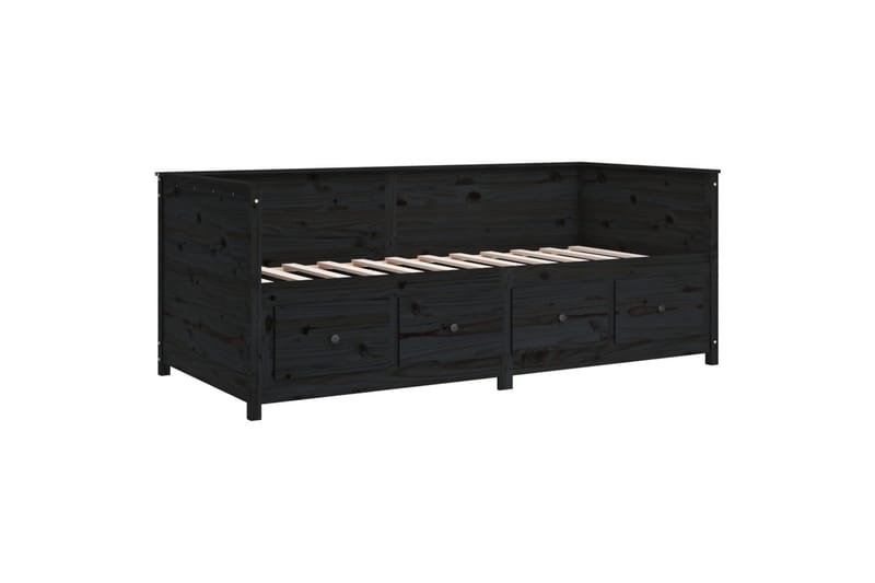 beBasic daybed 100x200 cm massivt fyrretræ sort - Sort - Daybed