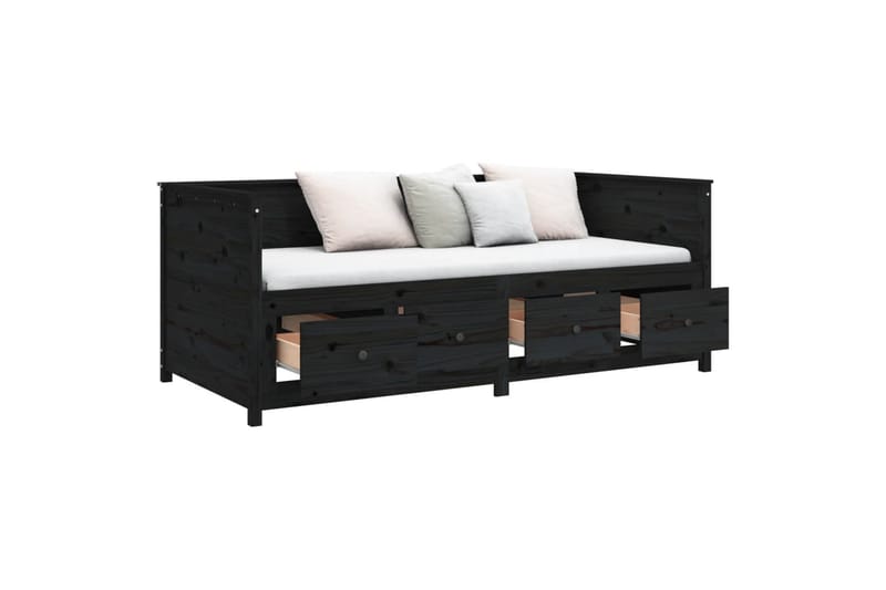 beBasic daybed 75x190 cm massivt fyrretræ sort - Sort - Møbler - Sofaer - Daybed