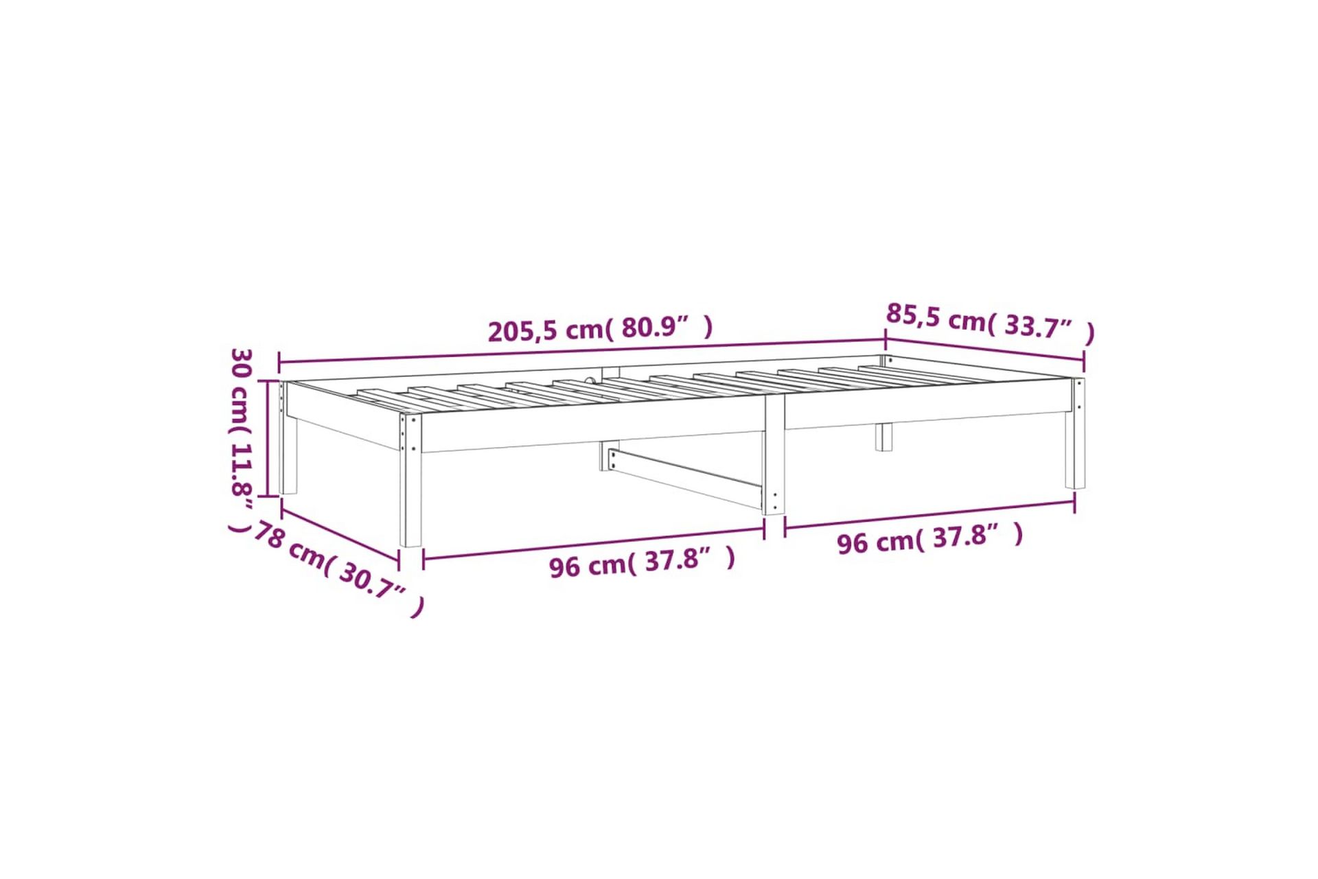 beBasic daybed 80x200 cm massivt fyrretræ - Brun - Møbler - Sofaer - Daybed
