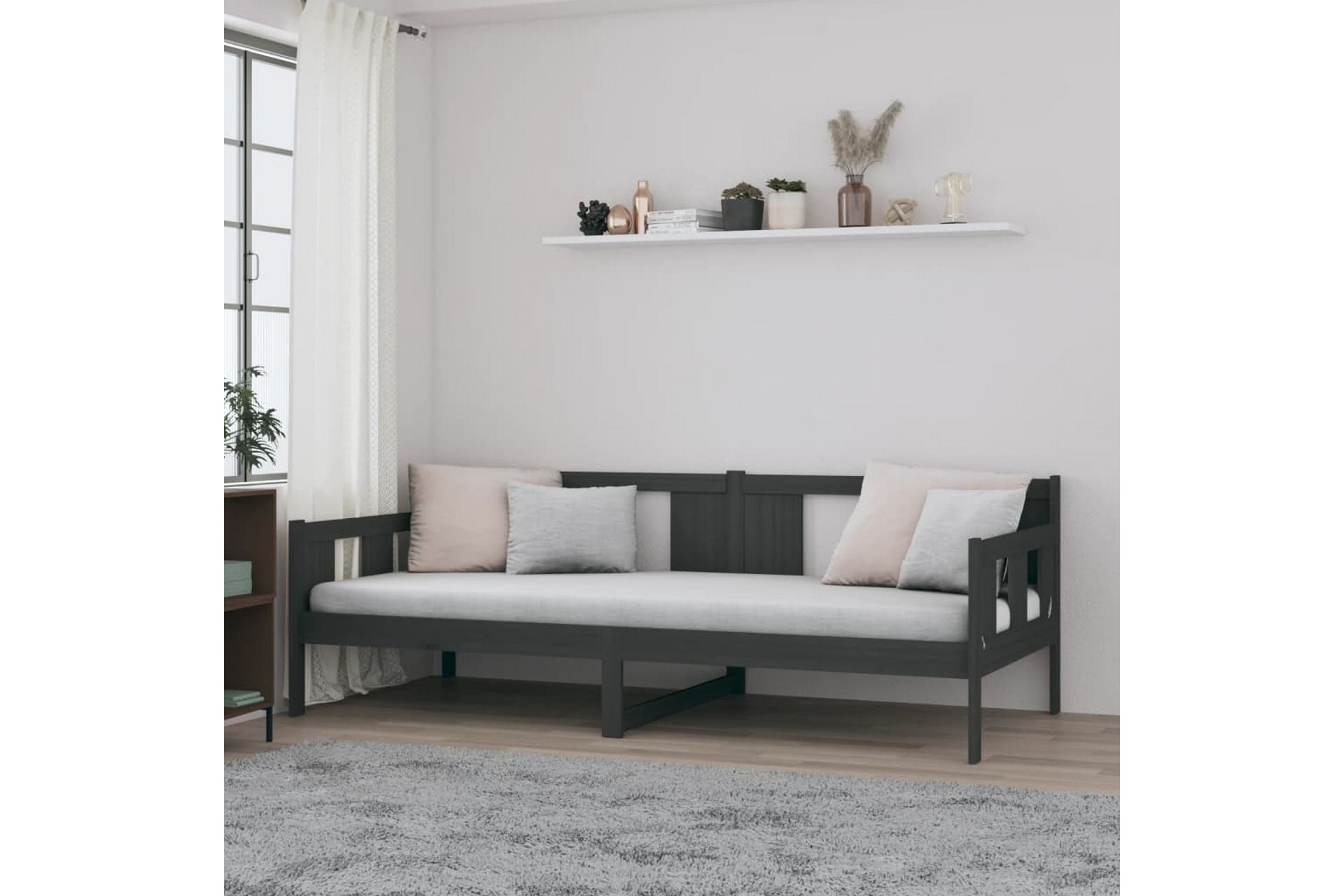 beBasic daybed 80x200 cm massivt fyrretræ grå - GrÃ¥ - Møbler - Sofaer - Daybed