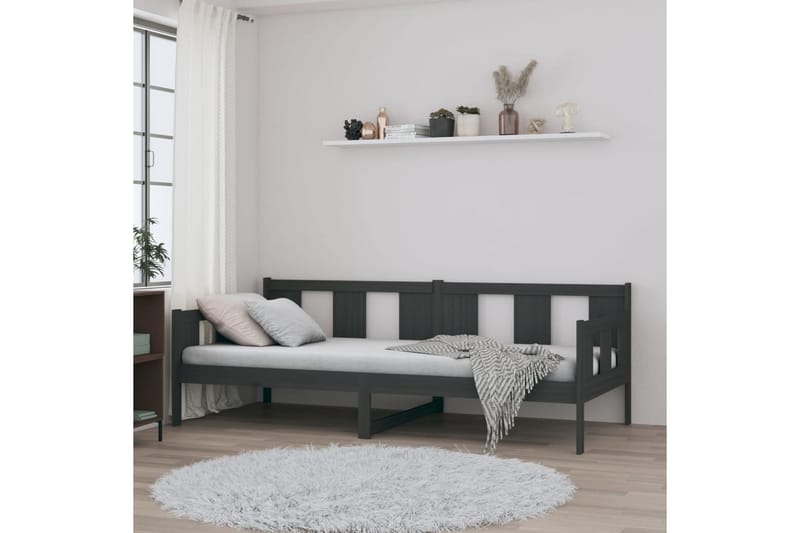 beBasic daybed 80x200 cm massivt fyrretræ grå - GrÃ¥ - Daybed