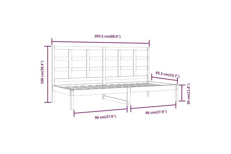 beBasic daybed 80x200 cm massivt fyrretræ hvid - Hvid - Daybed