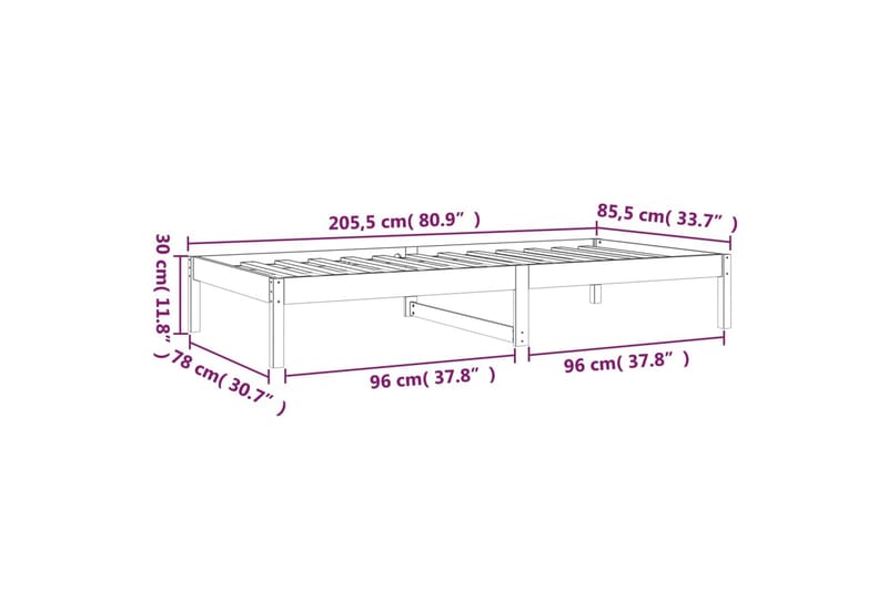 beBasic daybed 80x200 cm massivt fyrretræ hvid - Hvid - Daybed