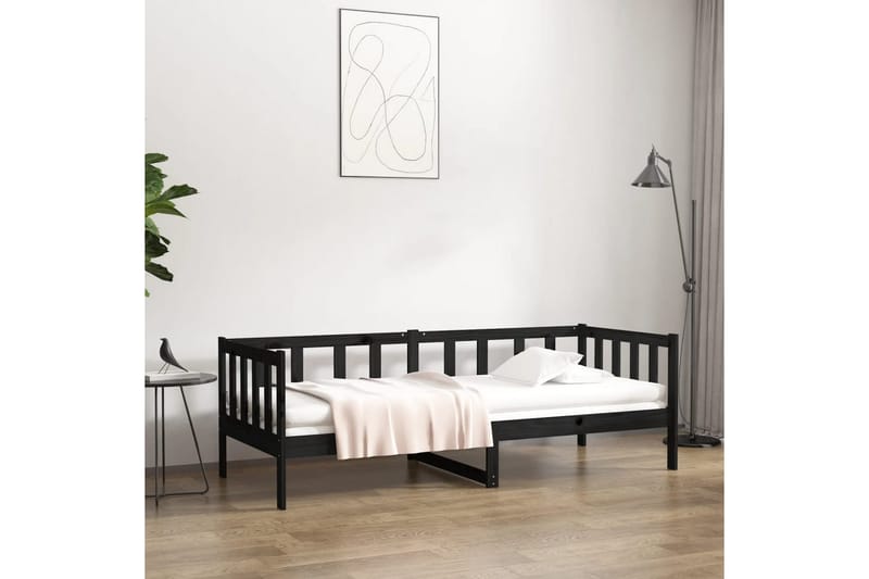 beBasic daybed 80x200 cm massivt fyrretræ sort - Sort - Daybed