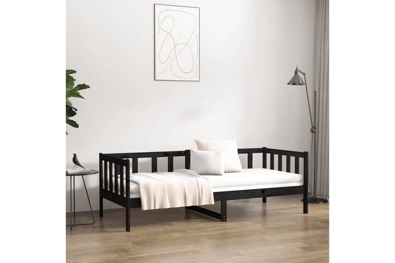 beBasic daybed 80x200 cm massivt fyrretræ sort - Sort - Daybed