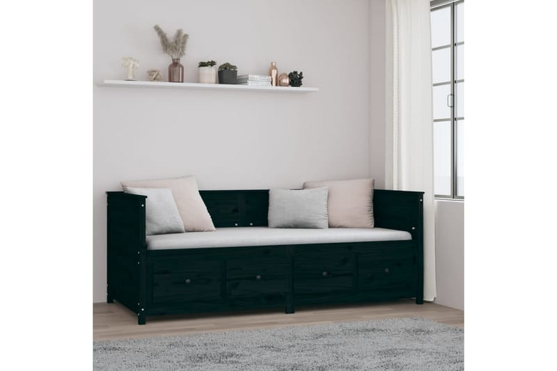 beBasic daybed 80x200 cm massivt fyrretræ sort - Sort - Møbler - Sofaer - Daybed