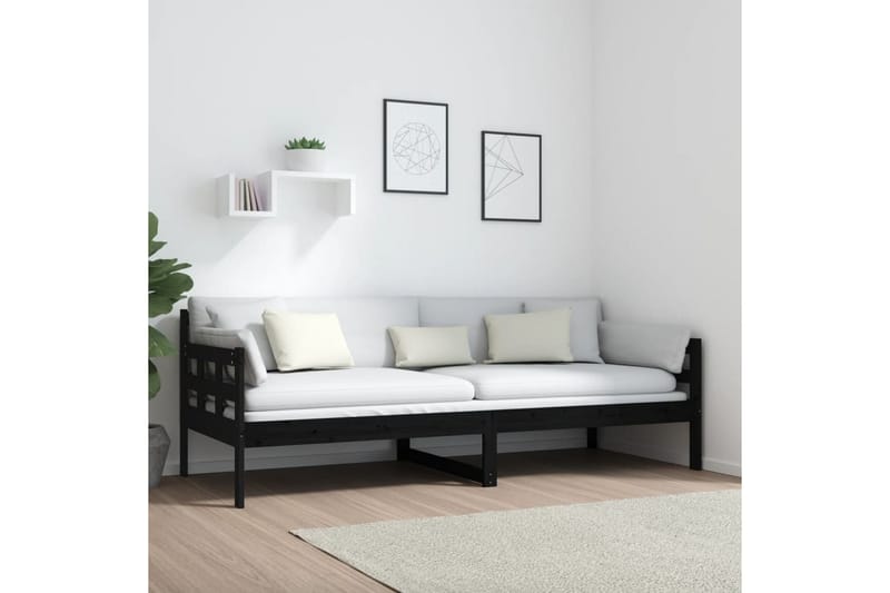 beBasic daybed 80x200 cm massivt fyrretræ sort - Sort - Daybed