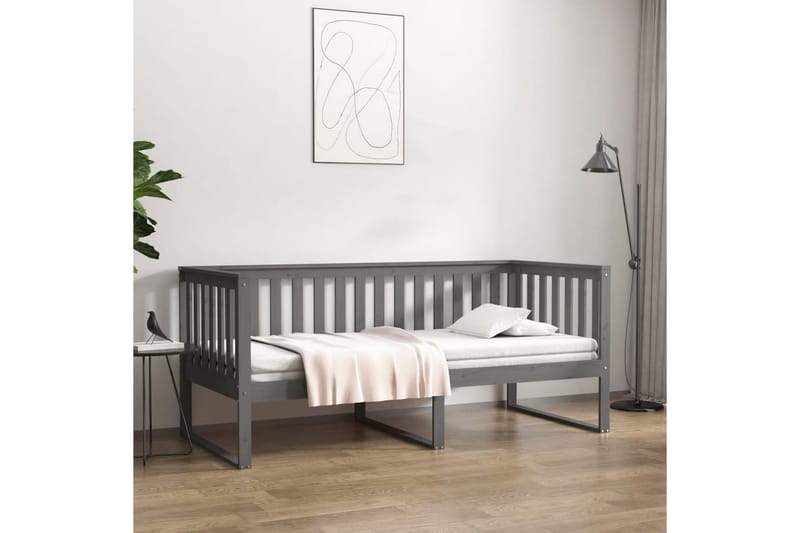 beBasic daybed 90x190 cm massivt fyrretræ grå - GrÃ¥ - Daybed