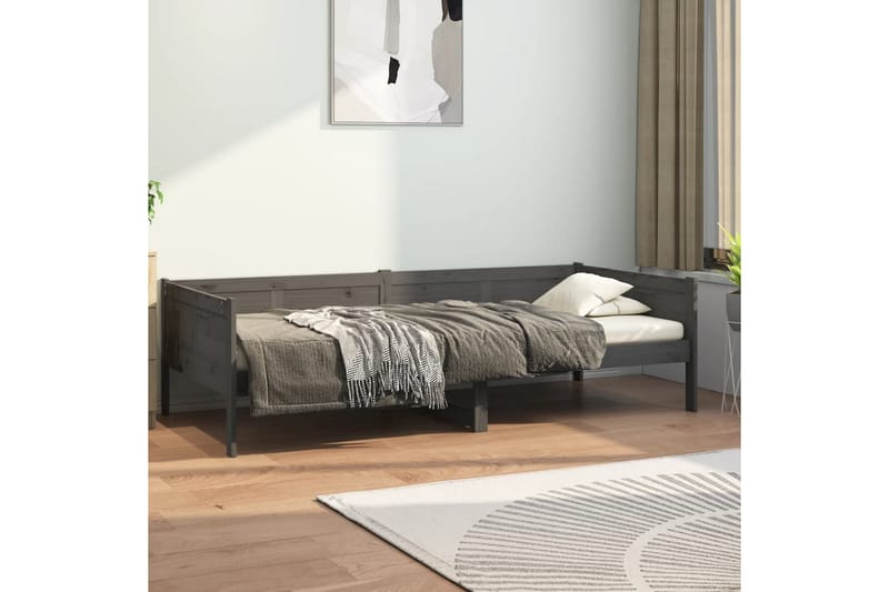 beBasic daybed 90x190 cm massivt fyrretræ grå - GrÃ¥ - Daybed