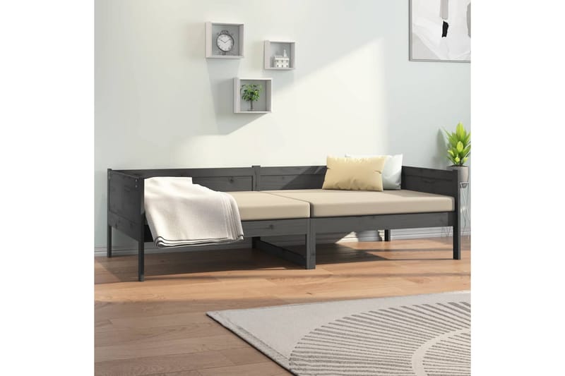 beBasic daybed 90x190 cm massivt fyrretræ grå - GrÃ¥ - Møbler - Sofaer - Daybed