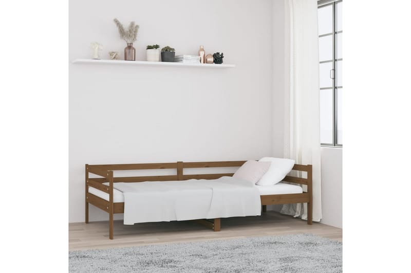 beBasic daybed 90x190 cm massivt fyrretræ gyldenbrun - Brun - Daybed