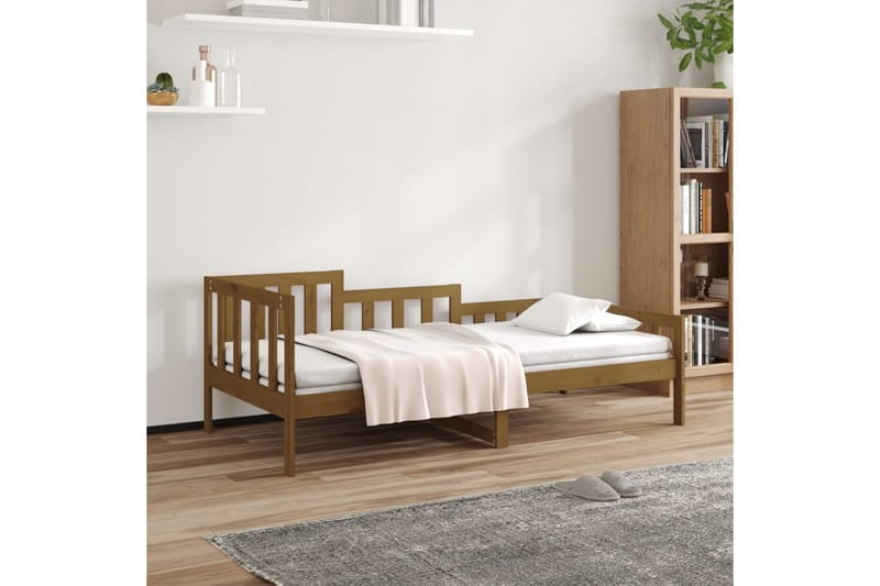 beBasic daybed 90x190 cm massivt fyrretræ gyldenbrun - Brun - Daybed