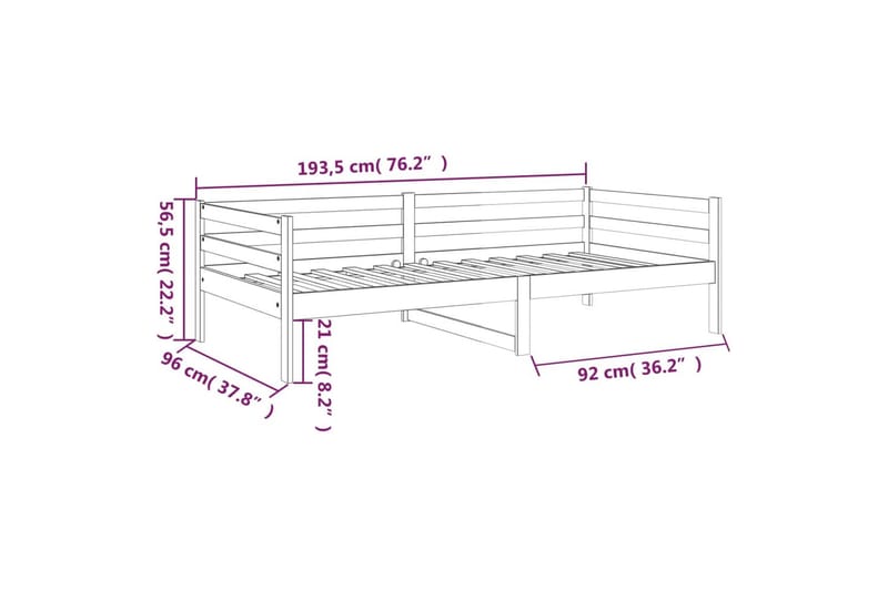 beBasic daybed 90x190 cm massivt fyrretræ gyldenbrun - Brun - Møbler - Sofaer - Daybed