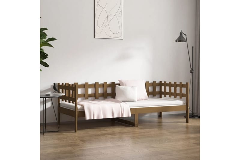 beBasic daybed 90x190 cm massivt fyrretræ gyldenbrun - Brun - Daybed