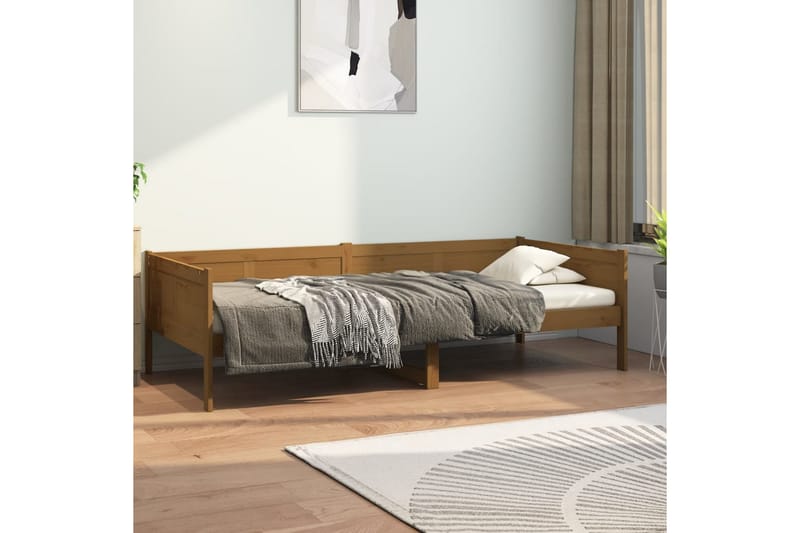 beBasic daybed 90x190 cm massivt fyrretræ gyldenbrun - Brun - Daybed