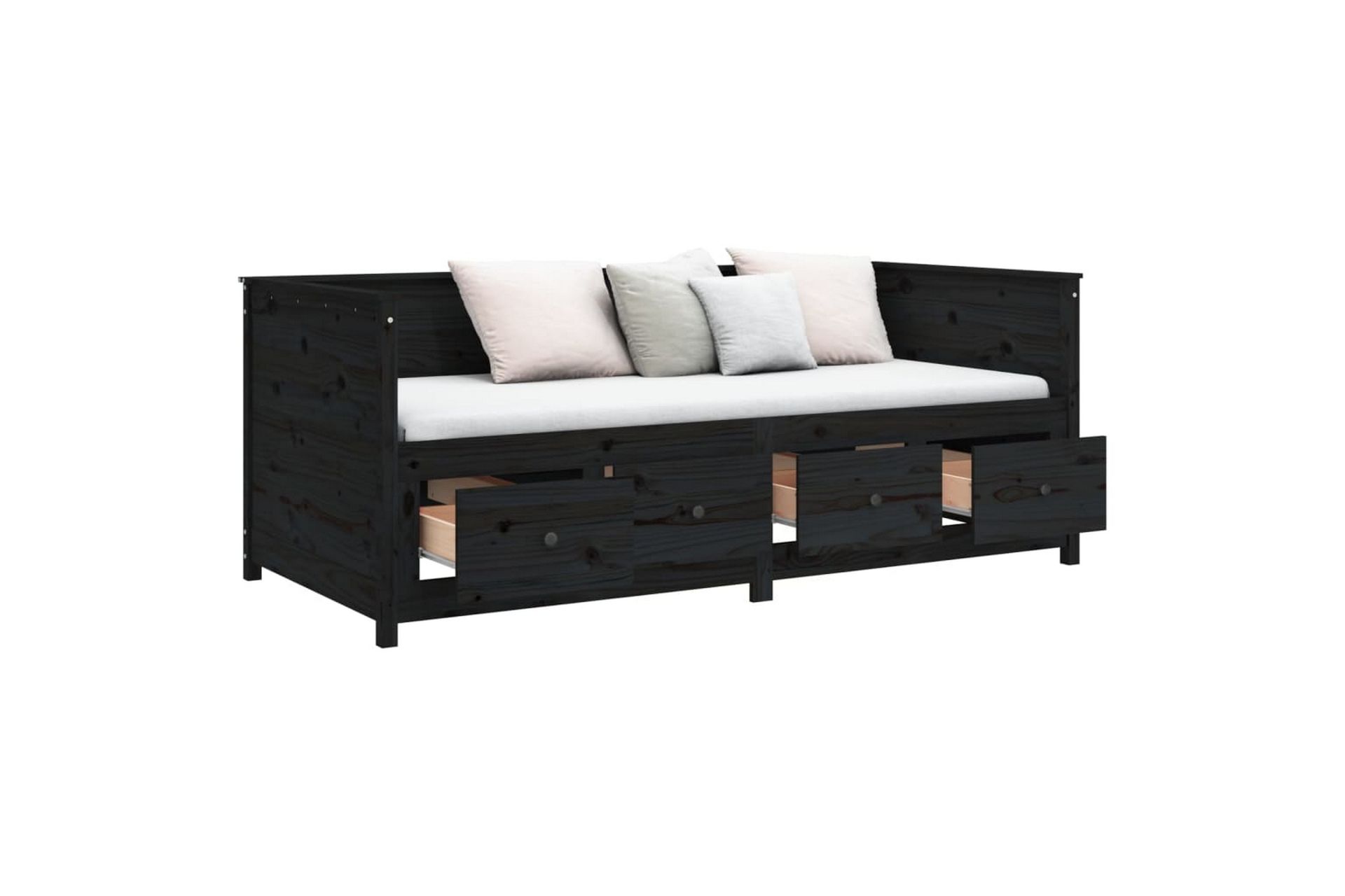 beBasic daybed 90x190 cm massivt fyrretræ sort - Sort - Møbler - Sofaer - Daybed