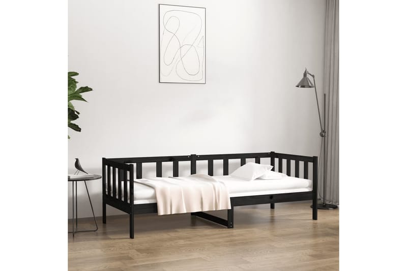 beBasic daybed 90x190 cm massivt fyrretræ sort - Sort - Daybed