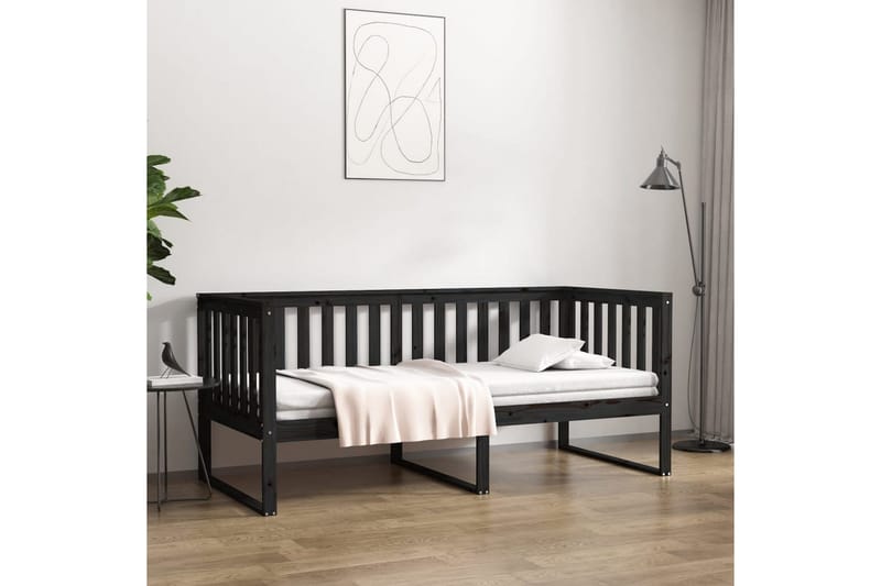 beBasic daybed 90x190 cm massivt fyrretræ sort - Sort - Daybed