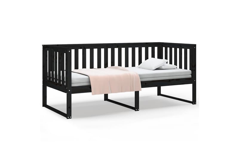 beBasic daybed 90x190 cm massivt fyrretræ sort - Sort - Daybed