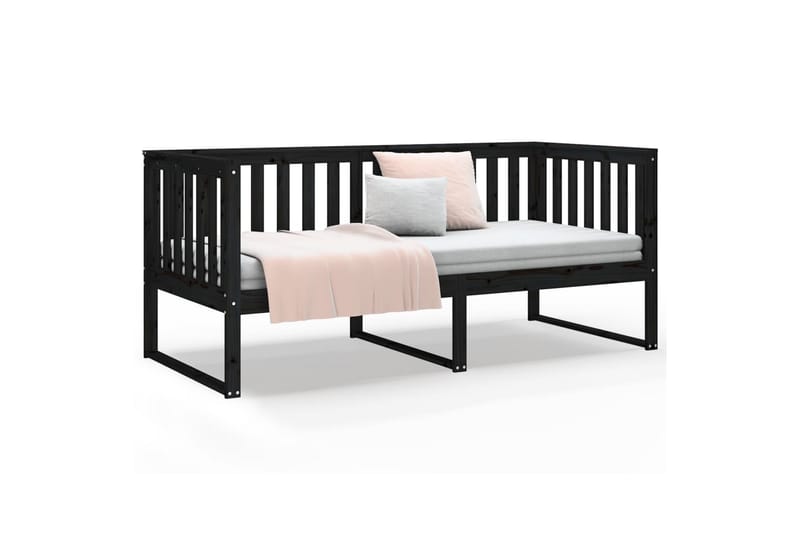 beBasic daybed 90x190 cm massivt fyrretræ sort - Sort - Daybed