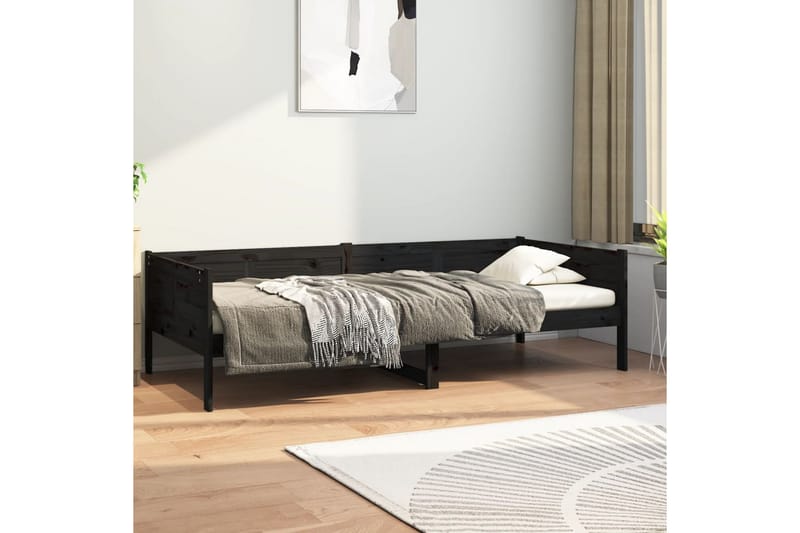 beBasic daybed 90x190 cm massivt fyrretræ sort - Sort - Daybed