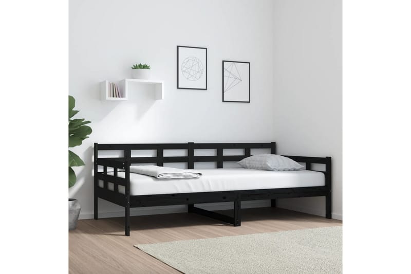 beBasic daybed 90x190 cm massivt fyrretræ sort - Sort - Daybed