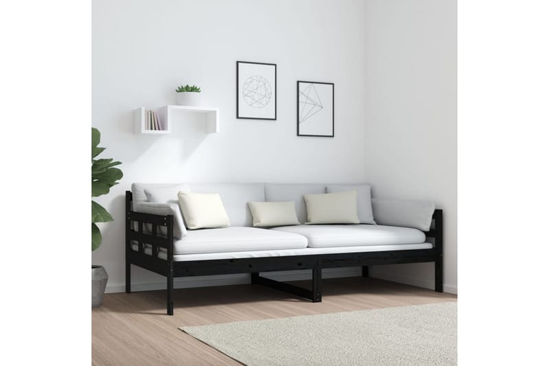 beBasic daybed 90x190 cm massivt fyrretræ sort - Sort - Daybed